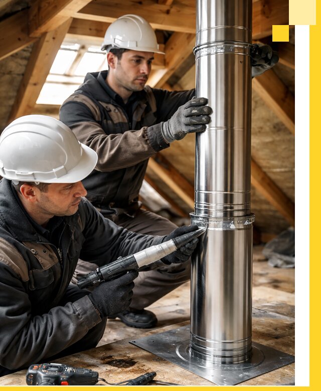 Монтаж дымоходов для каминов в Ленинске-Кузнецком с гарантией качества