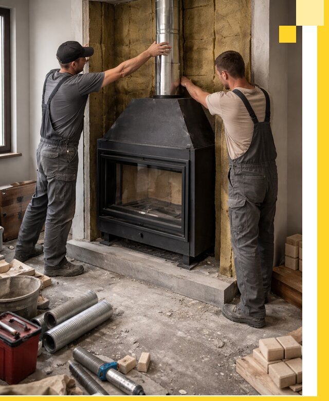 Изготовление и монтаж закрытых каминов в Ленинске-Кузнецком под ключ