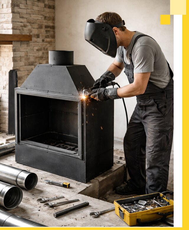 Продажа и установка металлических каминов в Ленинске-Кузнецком под ключ