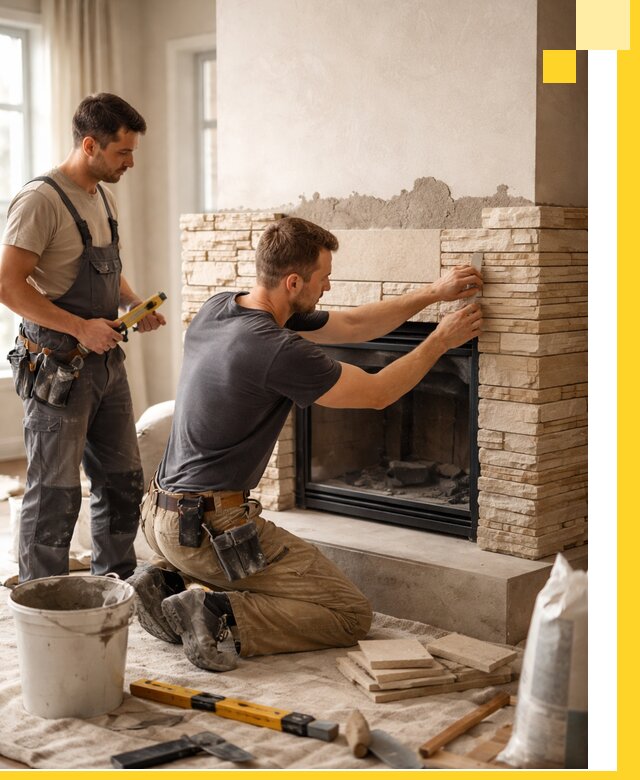 Установка и монтаж каминов для загородного дома в Ленинске-Кузнецком