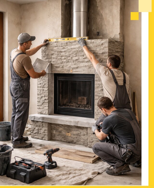 Профессиональный монтаж каминов под ключ в Ленинске-Кузнецком для дома