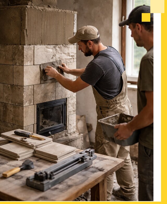 Профессиональная облицовка печей в Ленинске-Кузнецком: керамика и камень