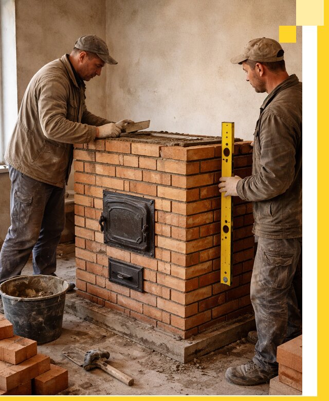 Отопительные печи под ключ в Ленинске-Кузнецком, установка и сборка