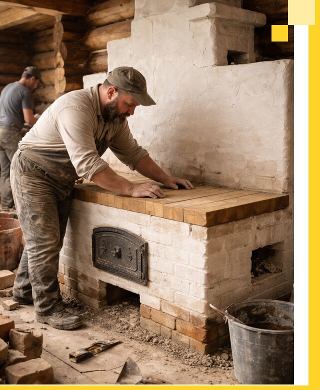 Проектирование и установка русской печи с лежанкой в Ленинске-Кузнецком