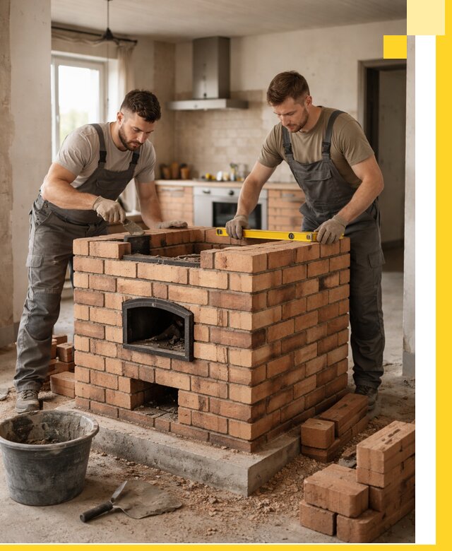 Установка и монтаж печей в частном доме в Ленинске-Кузнецком под ключ