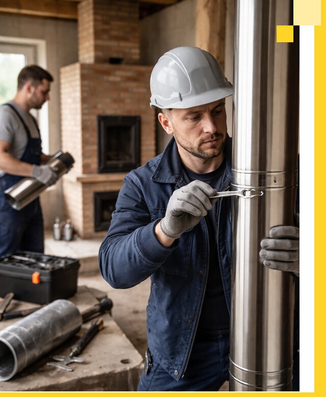 Профессиональный монтаж дымоходов для печей в Ленинске-Кузнецком