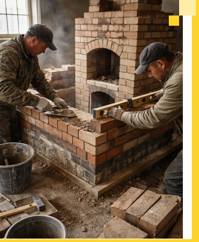 Изготовление и монтаж печей и каминов из кирпича в Ленинске-Кузнецком