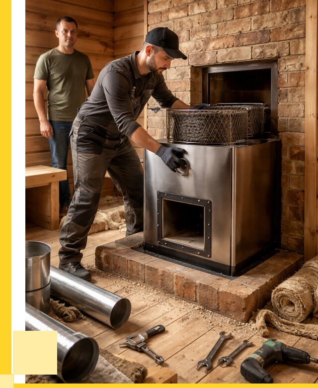 Монтаж банных печей под ключ в Ленинске-Кузнецком от 18398 р., ЭриданЛнн