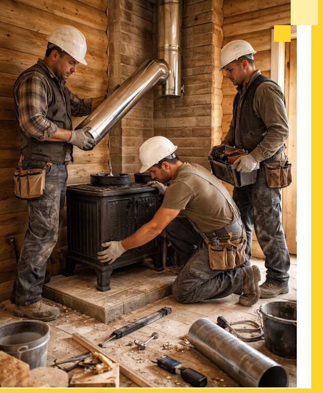 Профессиональный монтаж банных печей и дымоходов в Ленинске-Кузнецком