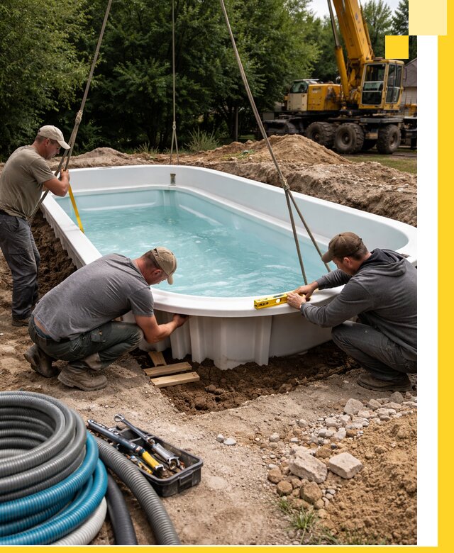 Установка и монтаж композитных бассейнов под ключ в Ленинске-Кузнецком