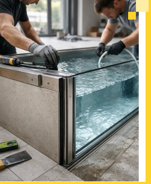 Проектирование и монтаж стеклянных бассейнов в Ленинске-Кузнецком