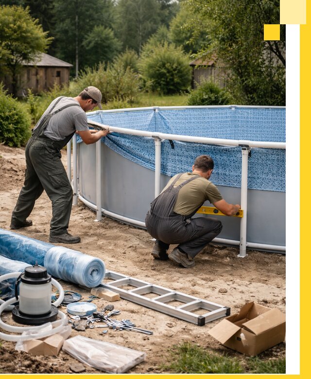 Установка и монтаж каркасных бассейнов в Ленинске-Кузнецком под ключ