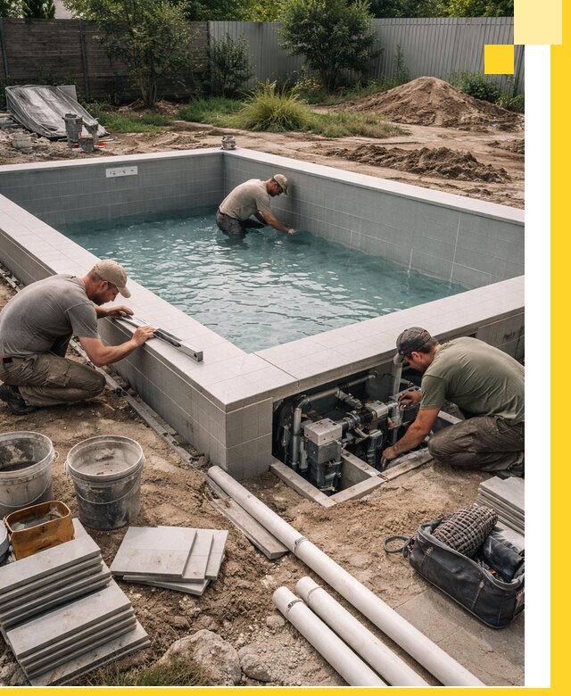 Строительство и монтаж бассейнов для дачи под ключ в Ленинске-Кузнецком