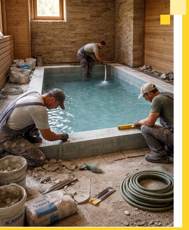 Проектирование и строительство бассейнов для бани в Ленинске-Кузнецком