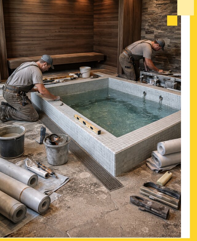 Установка и строительство бассейнов для сауны в Ленинске-Кузнецком