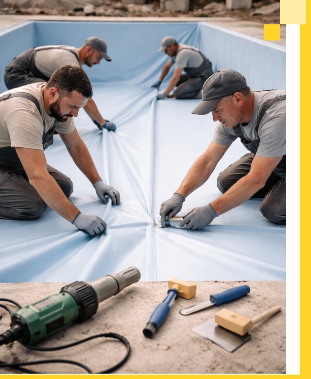 ПВХ пленка для бассейнов с монтажом и гарантией в Ленинске-Кузнецком