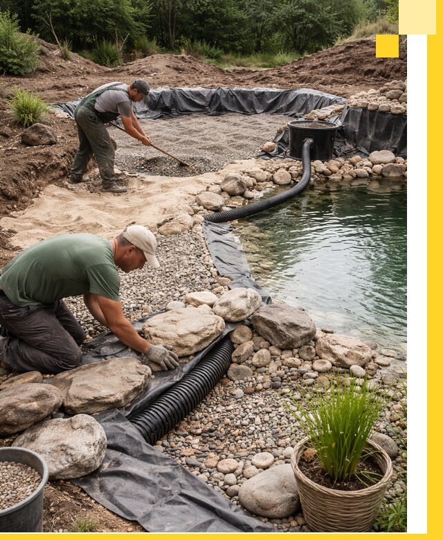 Строительство природных бассейнов и озер в Ленинске-Кузнецком под ключ