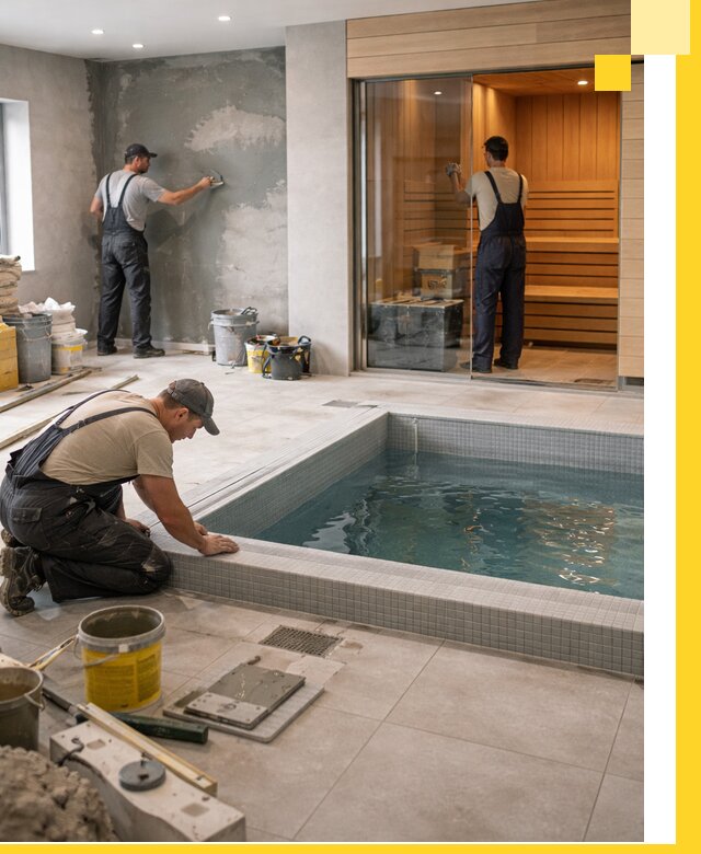 Проектирование и строительство сауны с бассейном в Ленинске-Кузнецком