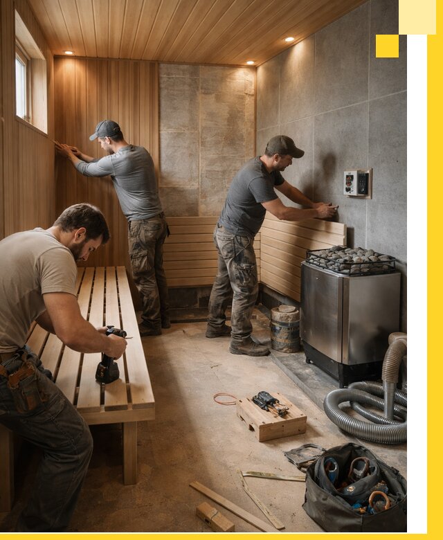Сауны под ключ в Ленинске-Кузнецком, проектирование, строительство, отделка