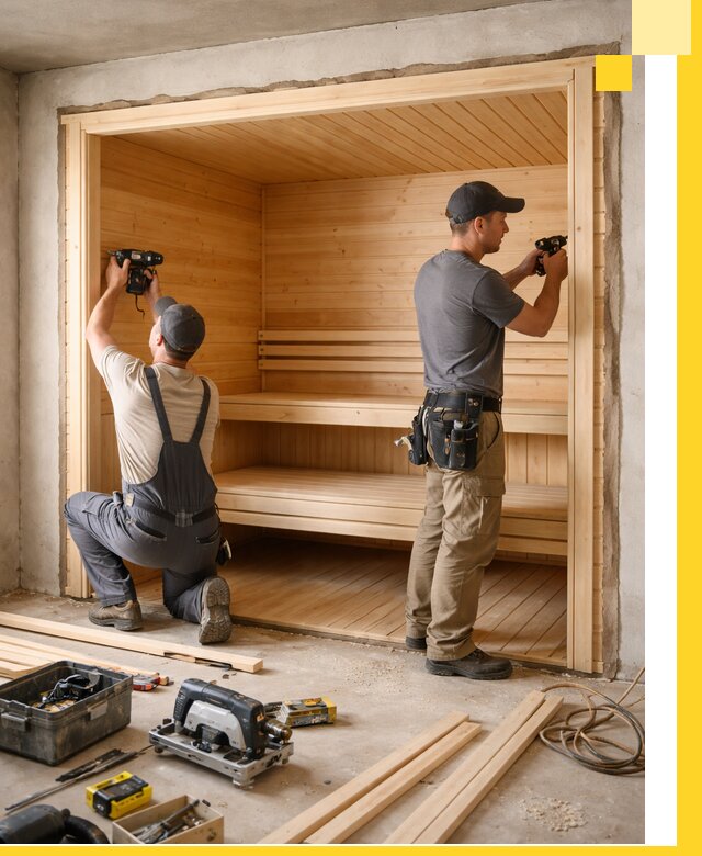 Монтаж саун под ключ в Ленинске-Кузнецком — проектирование и установка