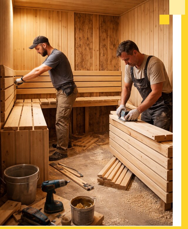 Профессиональный комплексный ремонт саун под ключ в Ленинске-Кузнецком