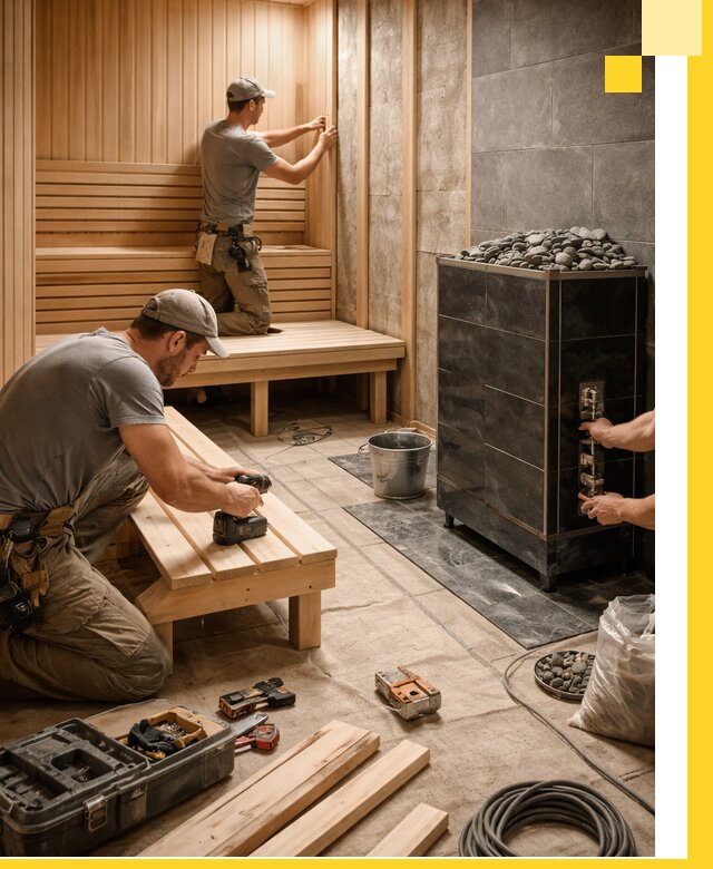 Дизайн и строительство интерьерных саун под ключ в Ленинске-Кузнецком