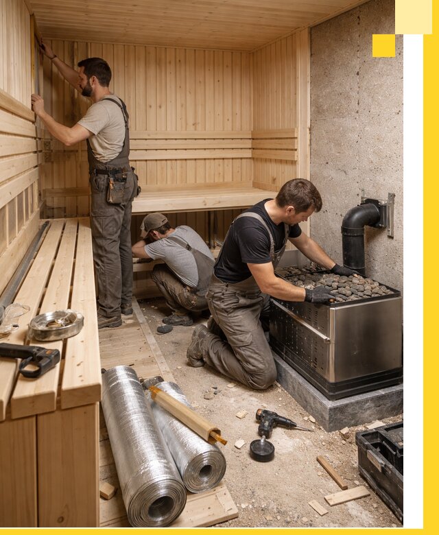 Индивидуальные сауны на заказ в Ленинске-Кузнецком под ключ, проект и монтаж