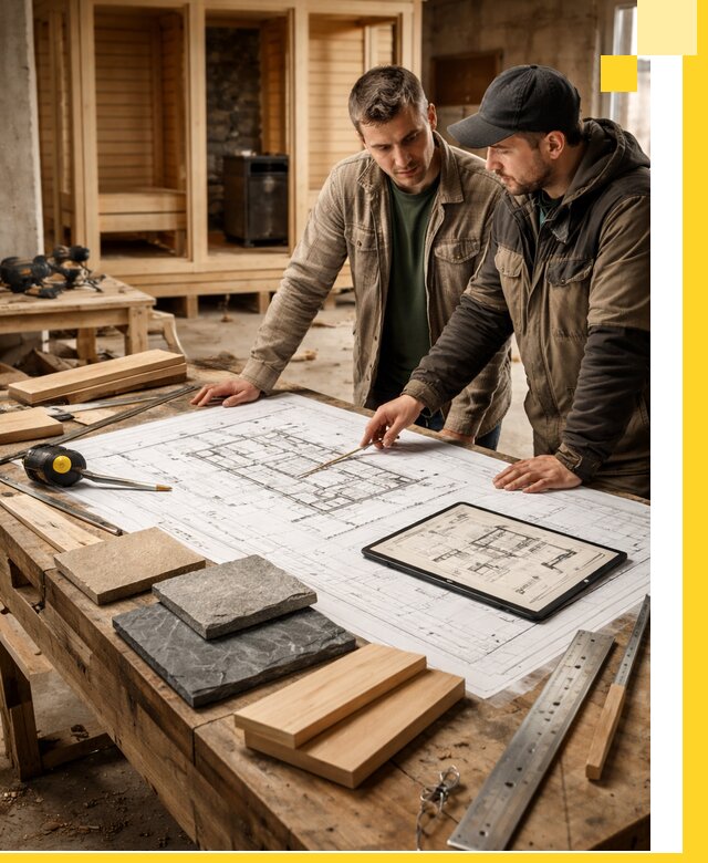 Проекты бань под ключ и планы строительства в Ленинске-Кузнецком