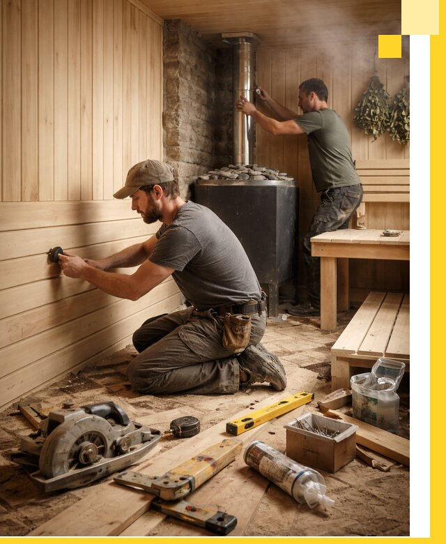 Полное строительство и оснащение парных под ключ в Ленинске-Кузнецком