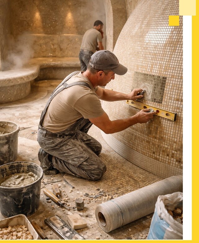 Хамам под ключ в Ленинске-Кузнецком: проектирование, строительство, отделка