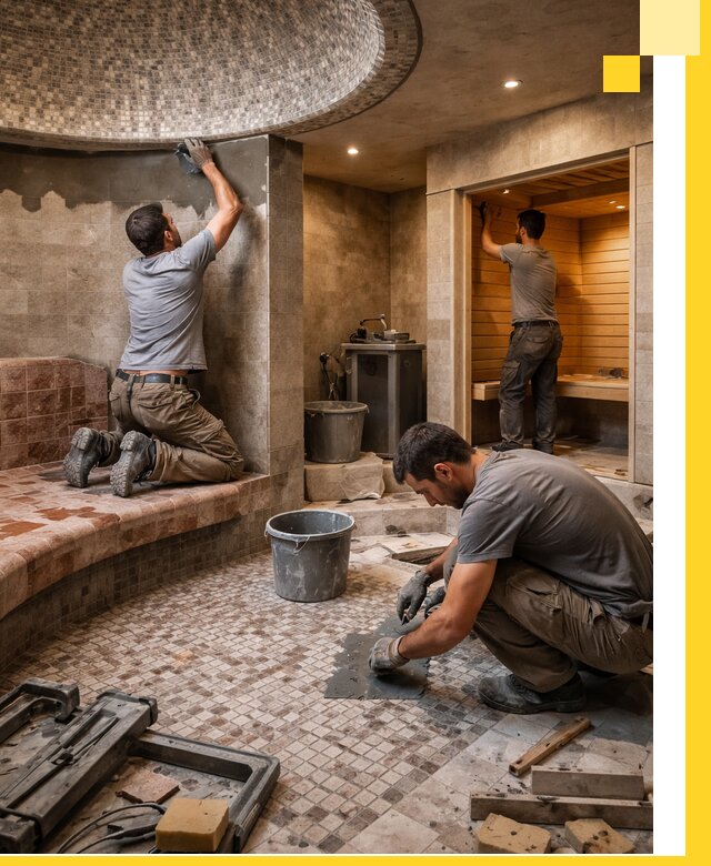 Проект и строительство хамама бани и сауны под ключ в Ленинске-Кузнецком