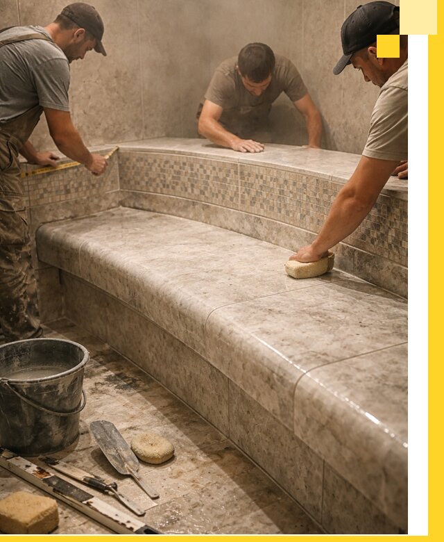 Изготовление и установка сидений для хамама в Ленинске-Кузнецком