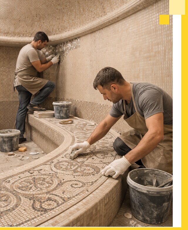 Плитка для хамама в Ленинске-Кузнецком, укладка, подбор и поставка